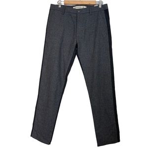 Macchia J Men's Wool Silk Smoking Striped Straight Leg Pant Size 31 Gray Trouser